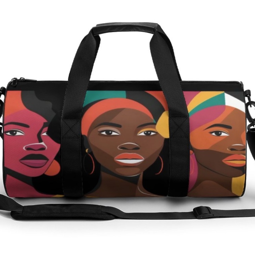 Colorful Afrocentric Women’s Cylindrical Ladies Gym Bag